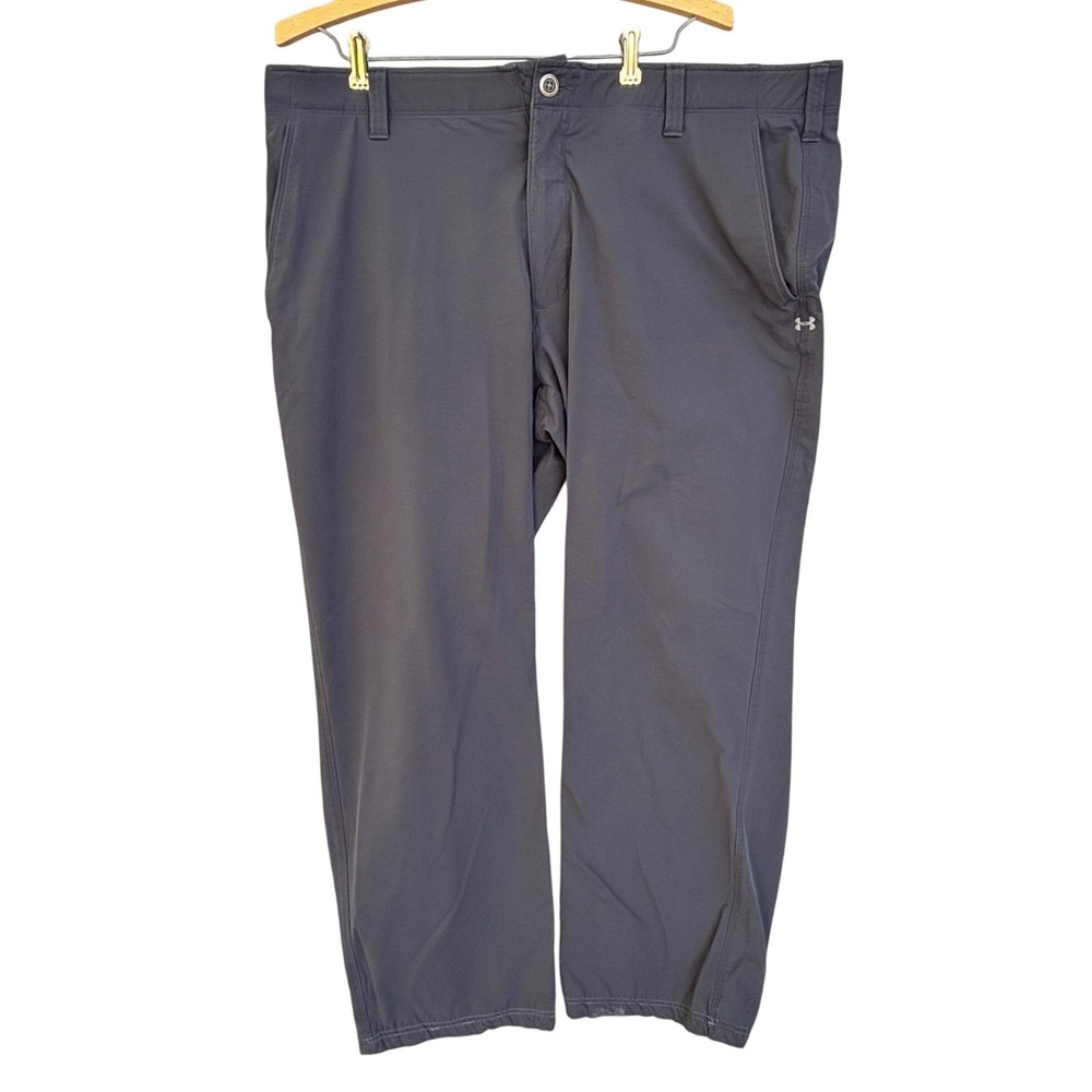 Under Armour Match Play Golf Pants Mens 40/30 Gray Performance Flat Front
